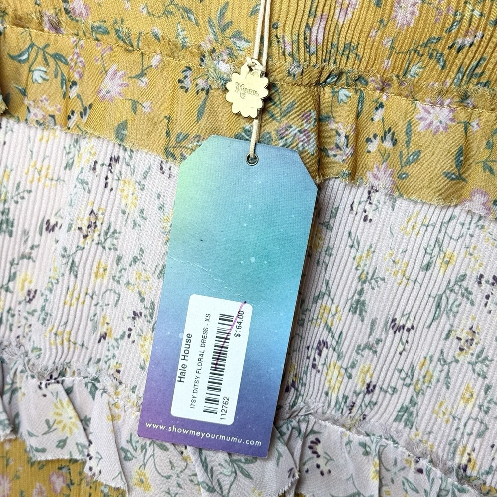 Show Me Your MuMu Ditsy Floral Tiered Pearl Mini Dress XS Boho Festival Fairy - Picture 6 of 12